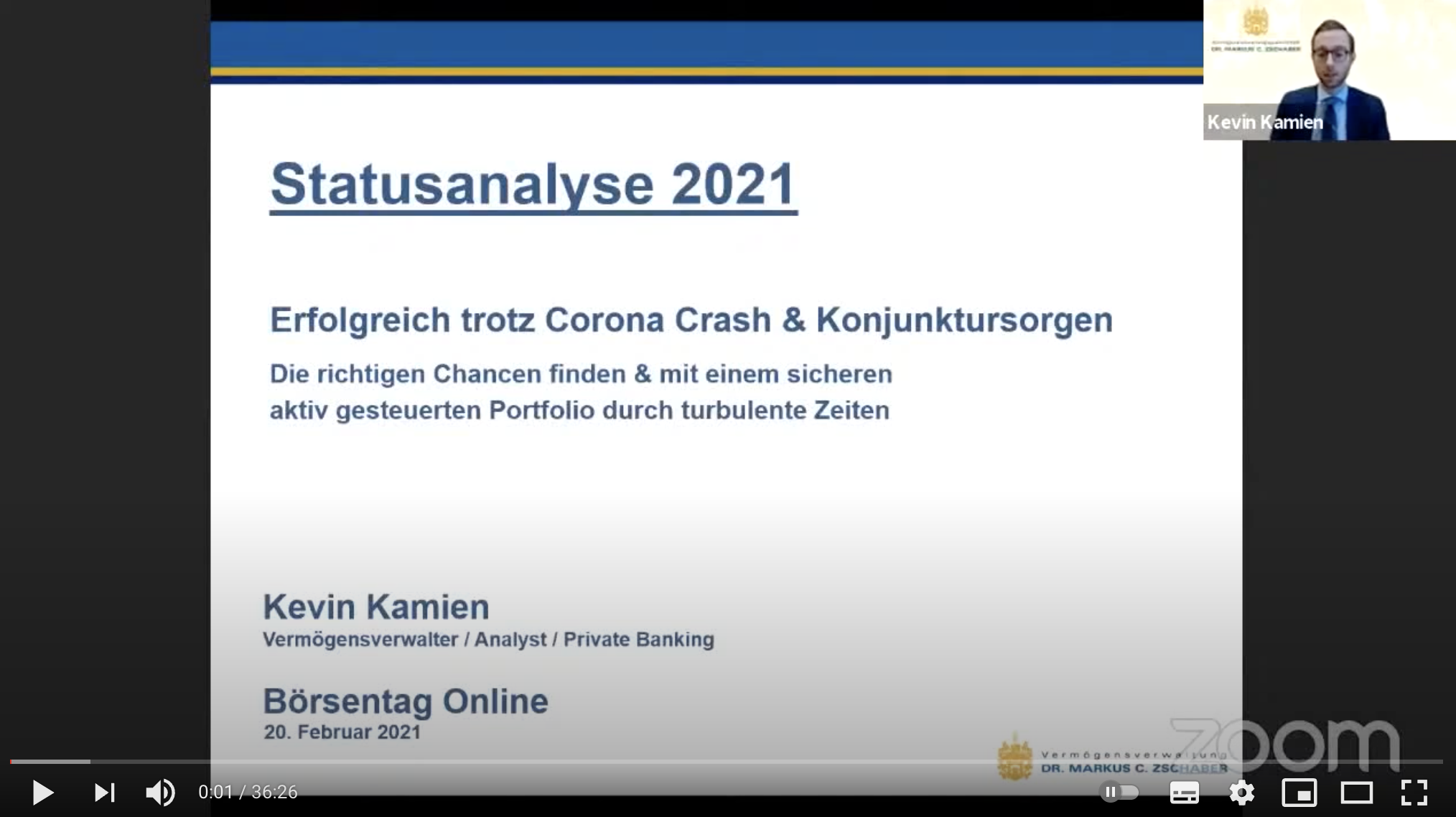 Vortrag Corona-Crash und Konjunktursorgen